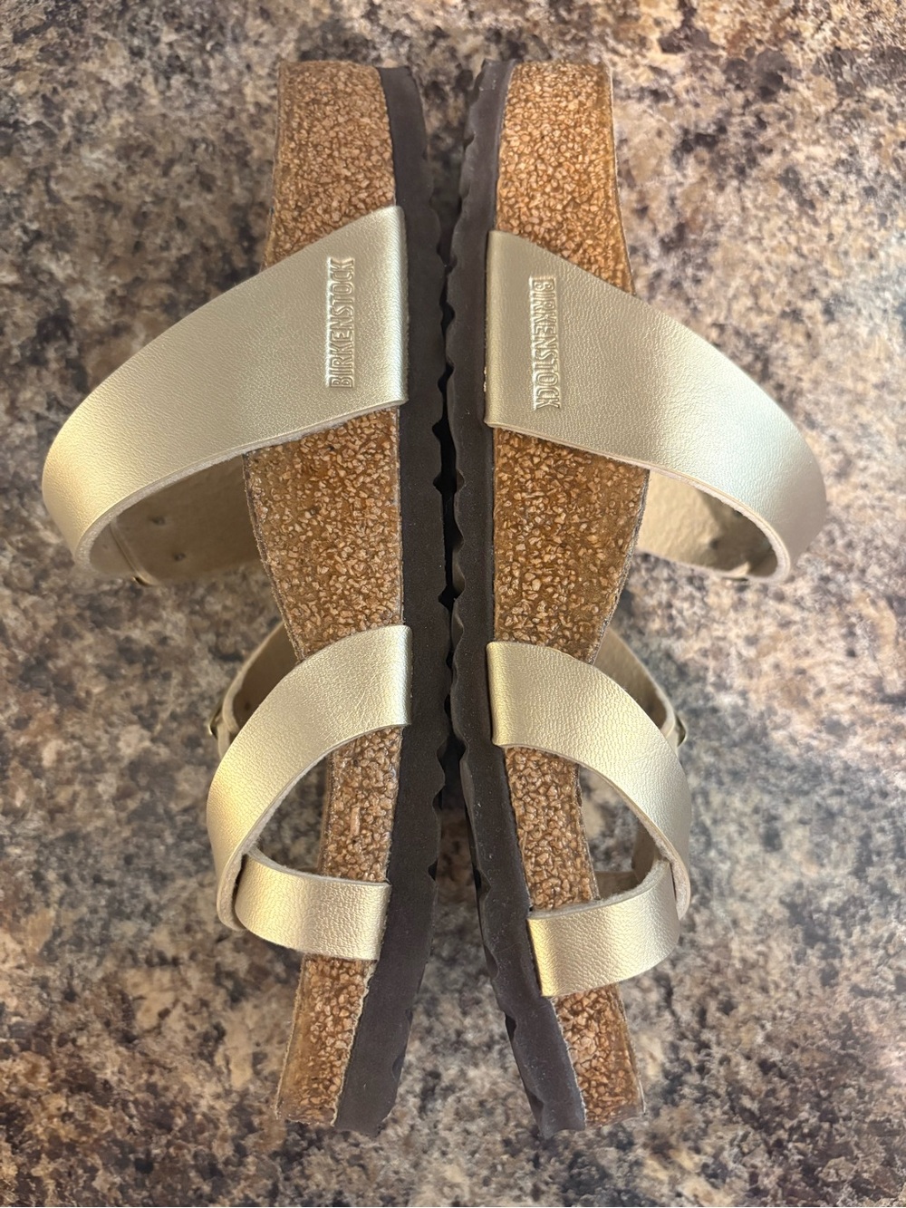 Birkenstock Metallic Gold Mayari Sandals 37/6/6.5 - Picture 2 of 6